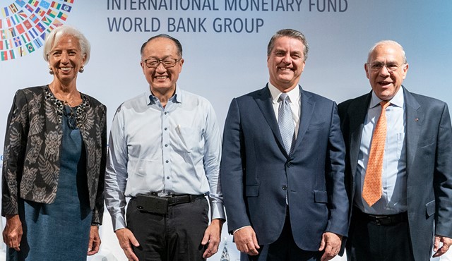 WTO, IMF, World Bank and OECD heads call for new focus on trade as a driver of growth