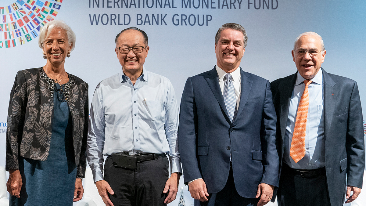 WTO, IMF, World Bank and OECD heads call for new focus on trade as a driver of growth