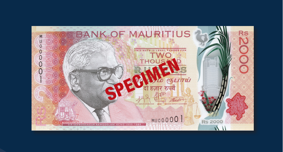 The Bank of Mauritius issues new Rs. 2,000 denomination bank notes